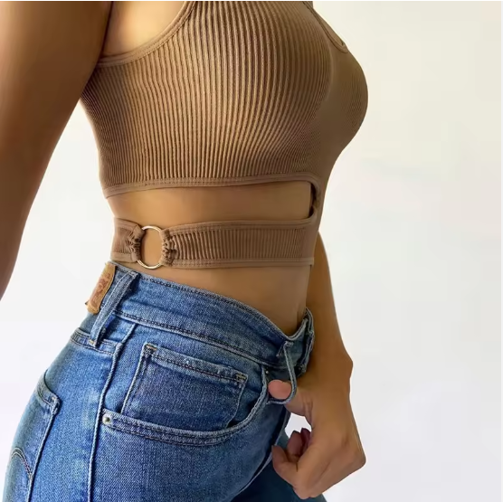 Skinny Stretch Cutout Tank Top