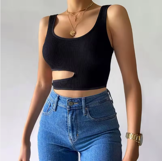 Skinny Stretch Cutout Tank Top