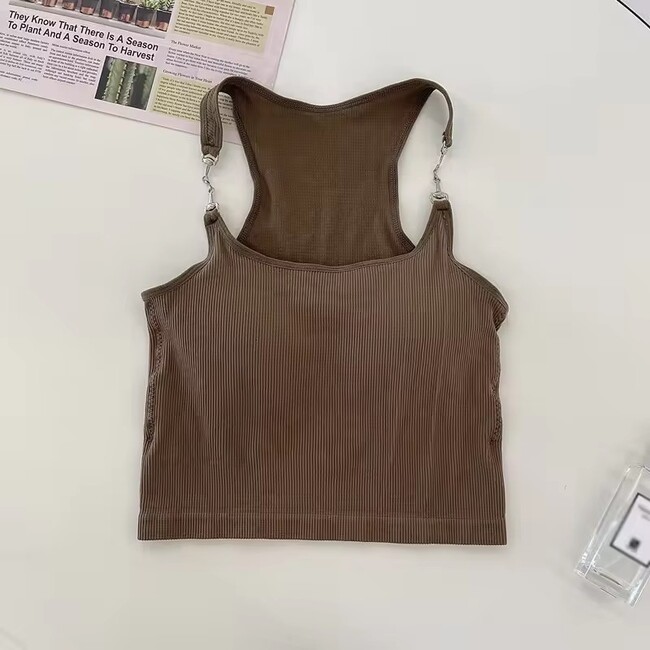Womens Casual Sleeveless Bra Tank Top
