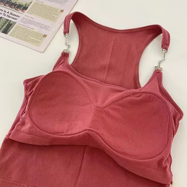 Womens Casual Sleeveless Bra Tank Top