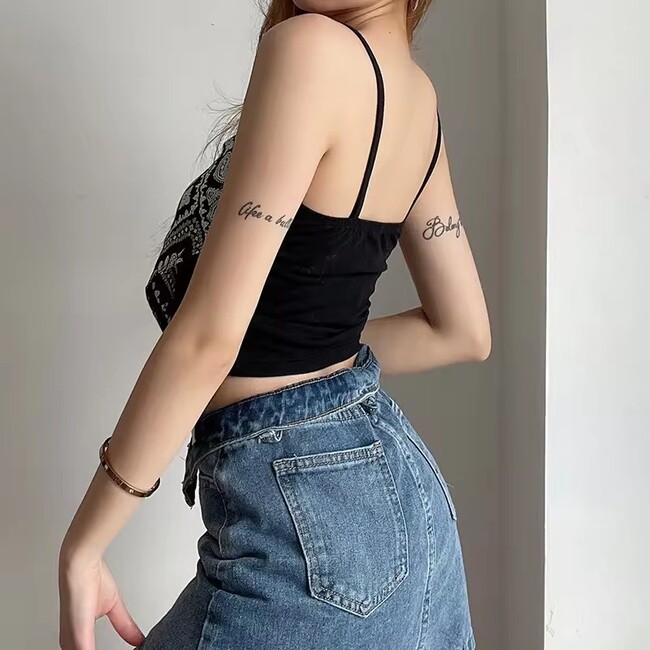 Womens Printed Irregular Sexy Short Camisole Tank Top
