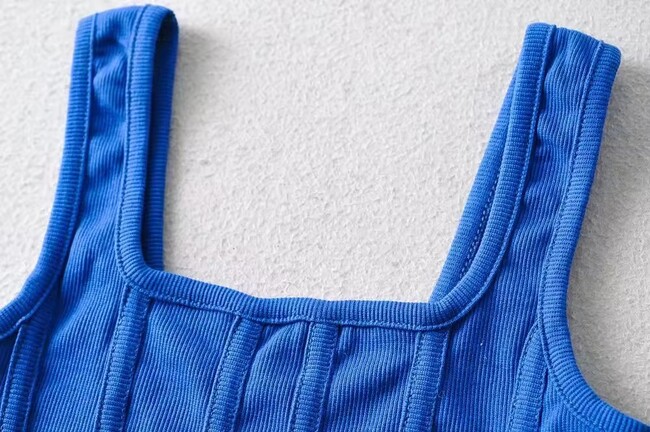 Fashion Solid Color Fishbone Camisole Slimming Tank Top