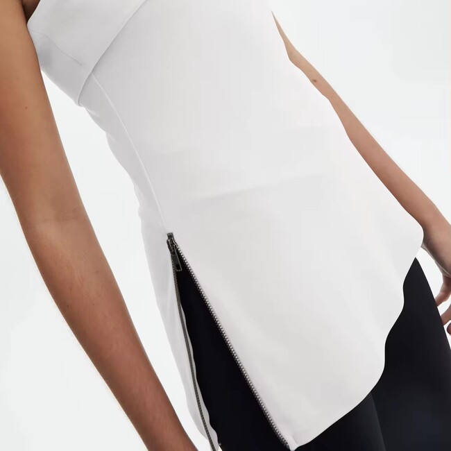 Solid Colour Vintage Strapless Ladies Sexy Slim Backless Top