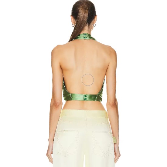 Sexy Backless Satin Silk Ruffle Womens Top