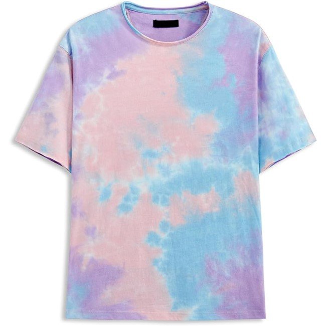 Mens Short Sleeve T Shirts Casual Tie Dye Crew Neck Basic