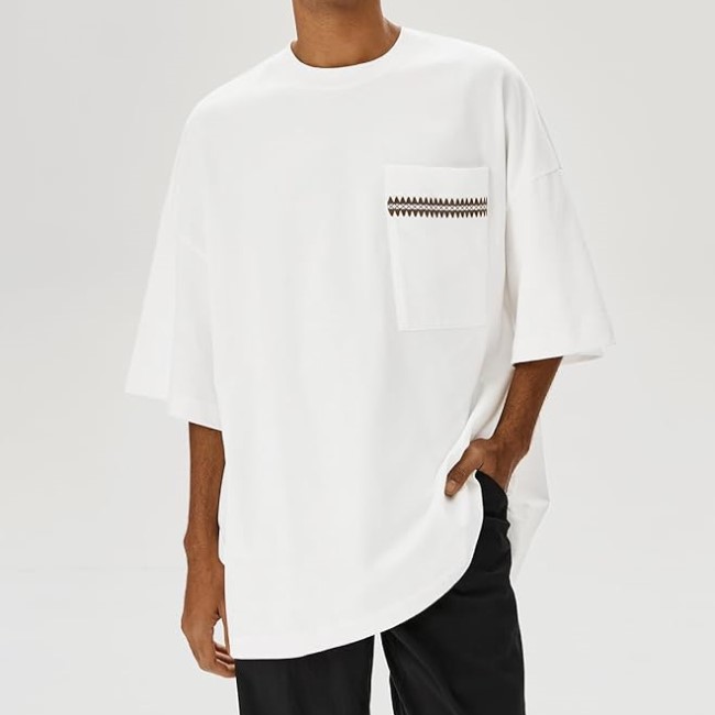 Mens Oversized Short Sleeve T Shirts Casual Summer Pocket Tee Tops