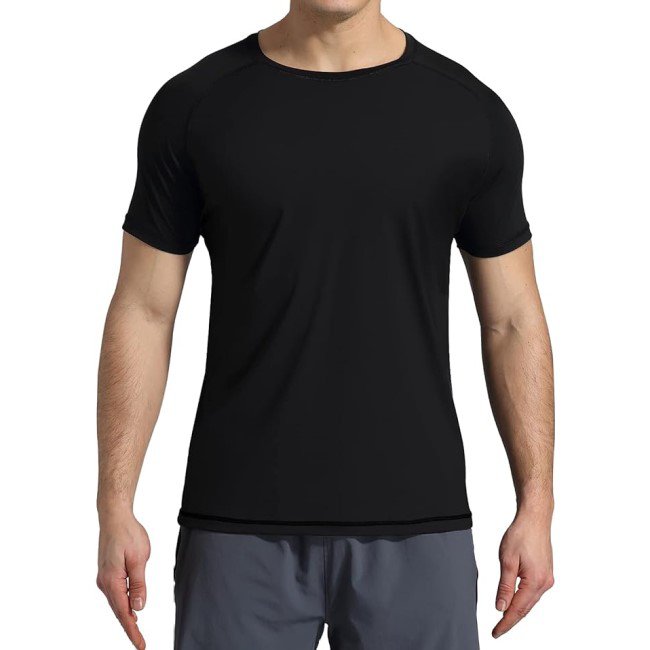 Men Swim Shirts Rash Guard T Shirts Quick Dry Water Surfing Shirt