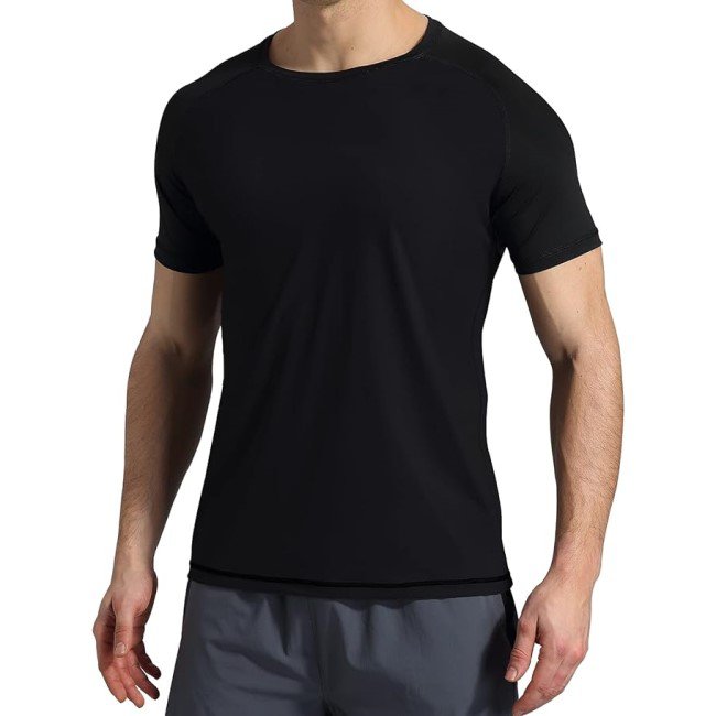 Men Swim Shirts Rash Guard T Shirts Quick Dry Water Surfing Shirt