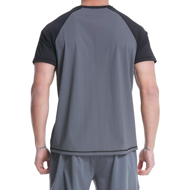 Men Swim Shirts Rash Guard T Shirts Quick Dry Loose Fit Shirt
