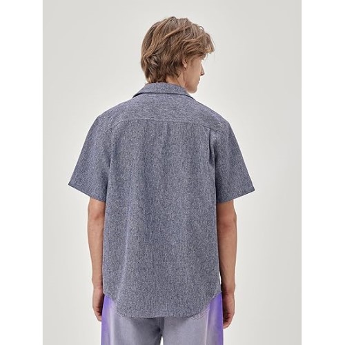 Mens Casual Button Down Shirts Short Sleeve Summer Beach Shirt with Pocket