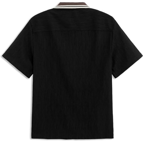 Mens Button Down Short Sleeve Casual Summer Beach Textured Shirt
