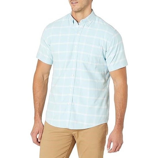 Men Regular Fit Short Sleeve Pocket Oxford Shirt