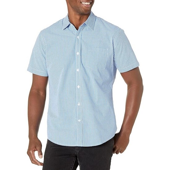 Men Regular Fit Short Sleeve Poplin Shirt