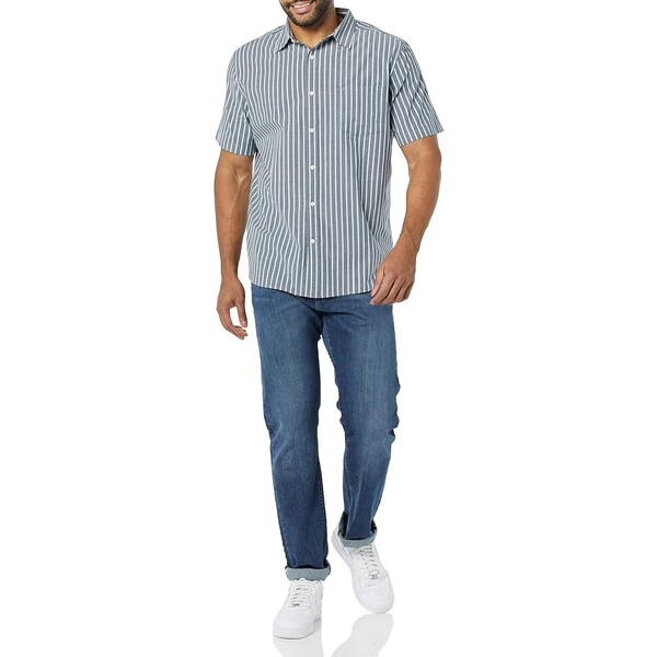 Essentials Men Short Sleeve Stretch Poplin Shirt Big Tall