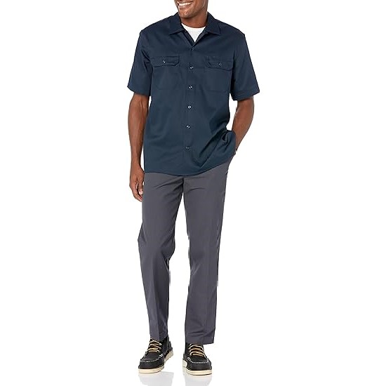 Men ShortSleeve Stain and Wrinkle Resistant Work Shirt