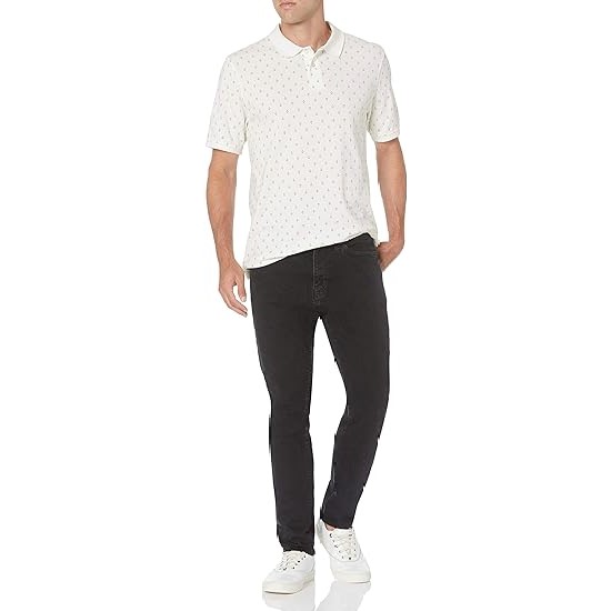 Sustainable Cotton Navy White Anchor Wrinkle Proof Men Polo Shirt